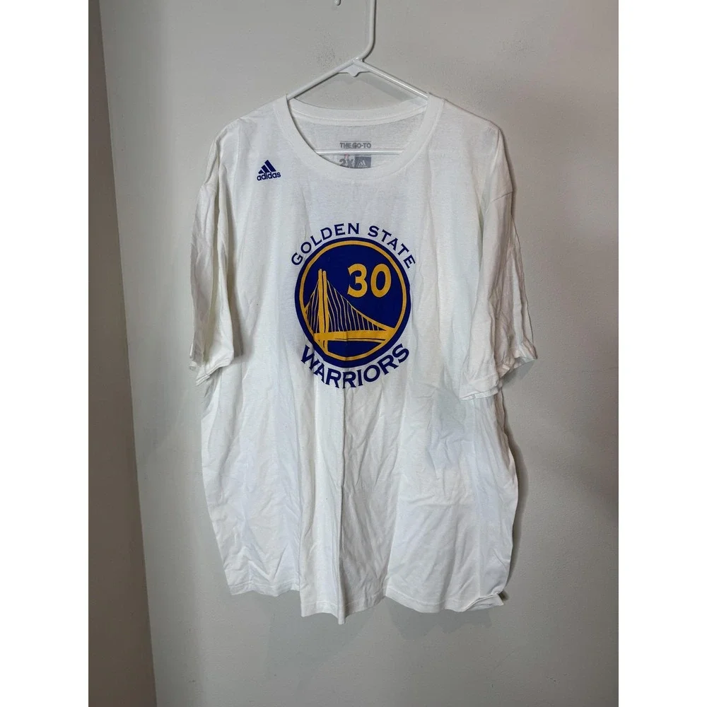 Golden State Warriors Shirt Mens‎ 2XL White NBA Basketball Adidas Curry 30